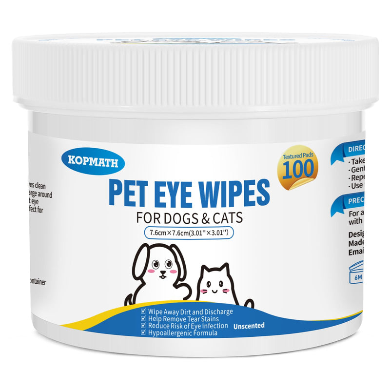 Dog Eye Wipes, Tear Stain Wipes for Dogs, Big & Thick Cat Eye Wipes for Dogs, Mild Ingredient,Texturized & Presoaked Pet Eye Cleaner Pad for Discharge Crust Booger,100 Ct,Unscented Unscented 01-Eye Wipes 3" 100pcs - BeesActive Australia