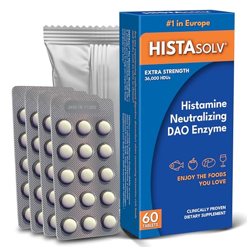 HISTAsolv Extra Strength - DAO Enzyme Supplements - Histamine Blocker 60 Ct 60 Count (Pack of 1)