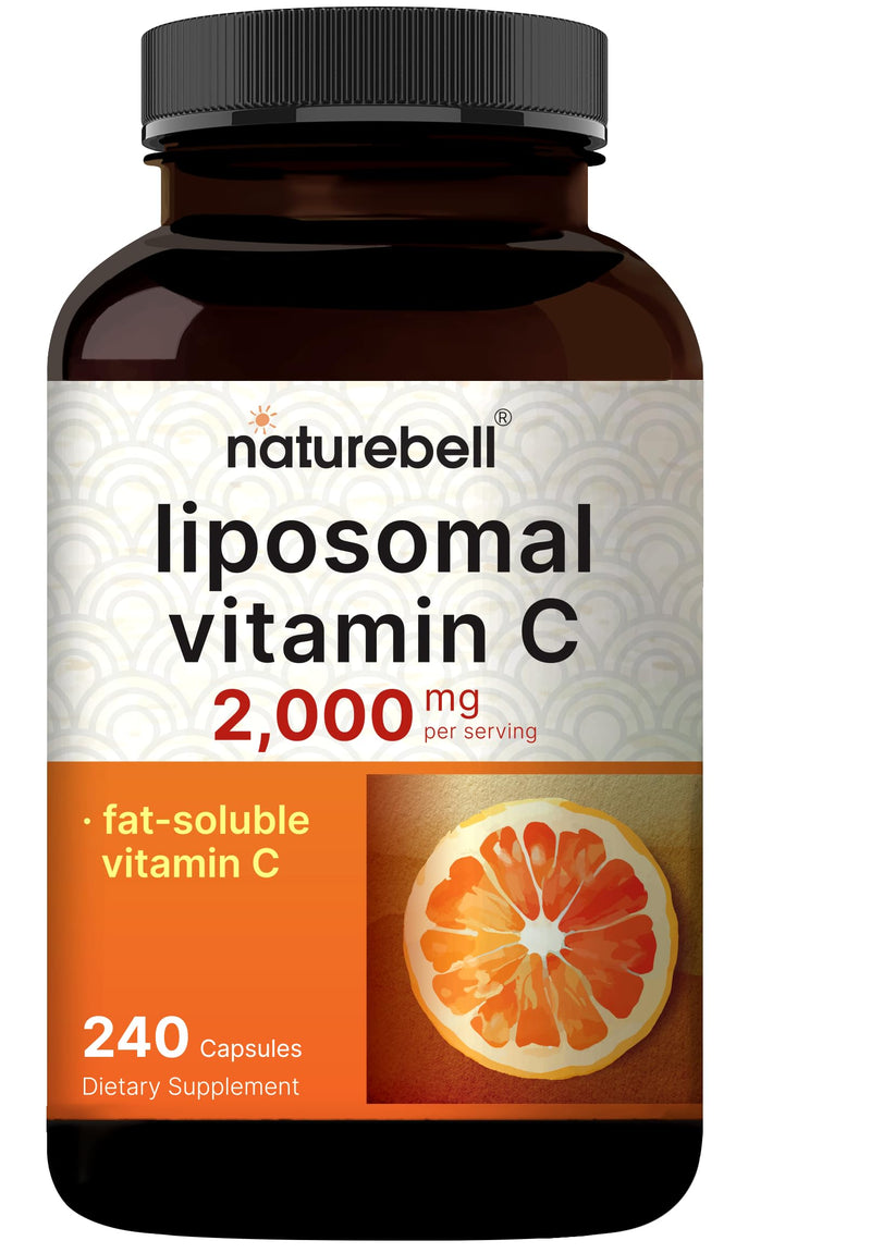 NatureBell Liposomal Vitamin C 2,000mg Per Serving, 240 Capsules | Fat-Soluble Vitamin C – Daily Vitamin Supplement for Men & Women – Non-GMO, Gluten Free 240 Count (Pack of 1)