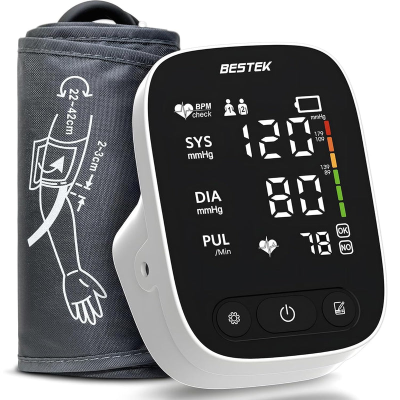 BESTEK Blood Pressure Monitor, Automatic Upper Arm BP Machine for Home Use 1 cuff