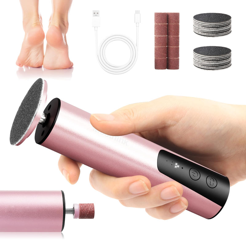 Electric Foot Callus Remover, 2 in 1 | 6 Speed Adjustable Foot File Nail Grinder with Sandpaper Disks, Professional Pedicure Tool for Feet Dead Skin, Self Care Gifts for Women Mom Lover Friends (Pink) - BeesActive Australia