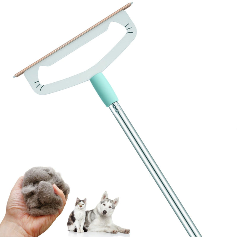 Magic Pet Hair Removal Tool, Carpet Rake with 58" Long Handle, Dog Cat Hair Remover Broom, Large Reusable Metal Carpet Sweeper - BeesActive Australia