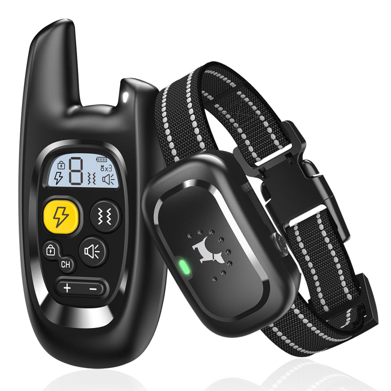 Dog Shock Collar - [2025 Newly Upgraded] Dog Training Collar with Remote, IPX7 Waterproof Electric Collar with Unique Shock-Lock, Rechargeable E-Collar for Small Medium Large Dogs All Breeds Black 1-PACK - BeesActive Australia