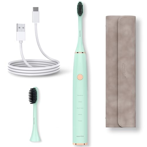 Sonic Electric Toothbrush for Adults – Battery Powered Tooth Cleaning Brush with Timer, 5 Modes & 3 Intensity Levels – Long-Lasting 90-Day Battery Life