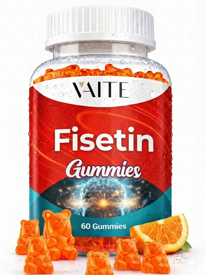 Fisetin Supplements 500mg - Gummy Supplement, Powerful Antioxidant Blend for Cellular Health Support - Vegan & Non-GMO Formula with Flavonoids & Plant Extracts, Boost Cognitive Function, 60 Gummies