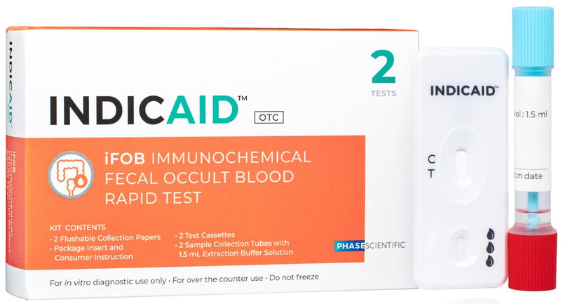 INDICAID Immunochemical Fecal Occult Blood Test (iFOB), FIT Colon Test, Accurate and Easy at Home, No Prep Required (2 Pack) - BeesActive Australia