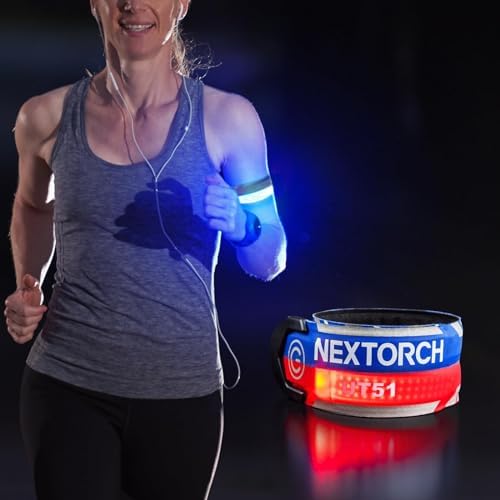NEXTORCH Rechargeable LED Slap Bracelet, Emergency Flashing Strobe Lights, Law Enforcement Police Night Security Flashlight, Bikes Riding Cycling Safety, Reflective Running Lights for Runners 1 Pack UT51 Large