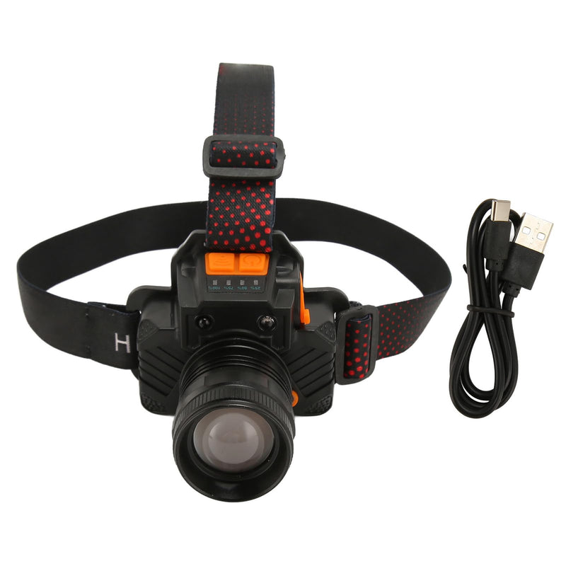 Garosa LED Headlamp, USB Rechargeable, White Light, Lightweight Mounted Design for Outdoor Night Fishing