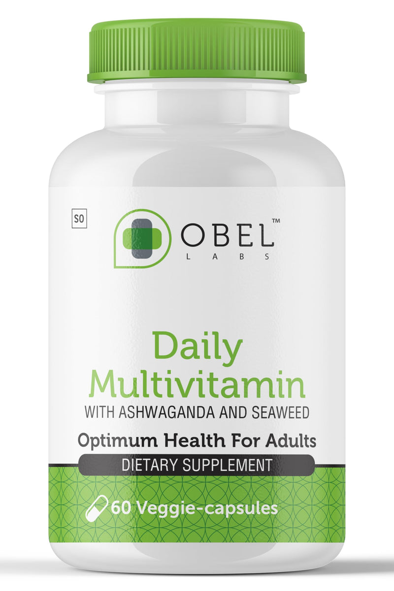obel Daily Multivitamin with Ashwagandha & Seaweed | for Men & Woman | Complete Vitamins & Minerals | 60 Capsules (60 Day Supply)