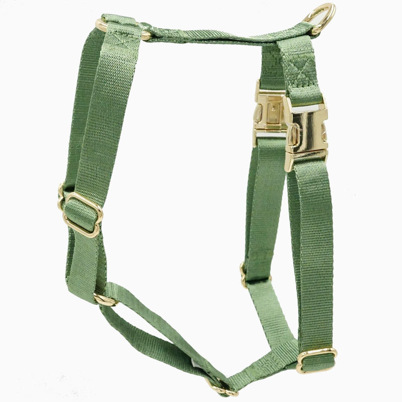 Nylon No Pull Dog Harness with Gold Metal Buckles,Easy Walking and Training Dog Harness (Sage Green, L) Sage green - BeesActive Australia