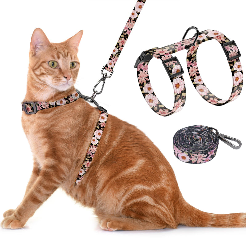 Cat Harness and Leash Set, Adjustable Kitten Harness Escape Proof Cats Harness, Soft Lightweight Walking Travel Pet Harness, Cute Kitty Harness Leash Set for Small Medium Cats, Light Pink A-Light Pink - BeesActive Australia