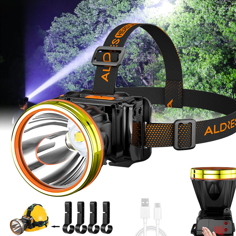 TOPRATED High Power LED Headlamp Super Bright Adult Motion Sensor Headlight Spotlight Waterproof Rechargeable Outdoor Hunting Light Portable Head lamp for Fishing Camping Hiking 10.0 Watts