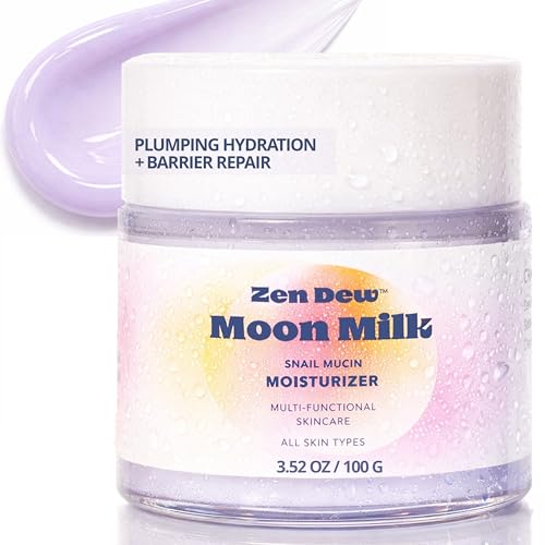 Moon Milk Snail Mucin Moisturizer Gel Cream (3.52 oz) Korean Snail Mucin Serum Cream that Replenishes Moisture & Leaves Skin Brighter, Plumper, Soothed & Smooth 3.52 Fl Oz (Pack of 1)