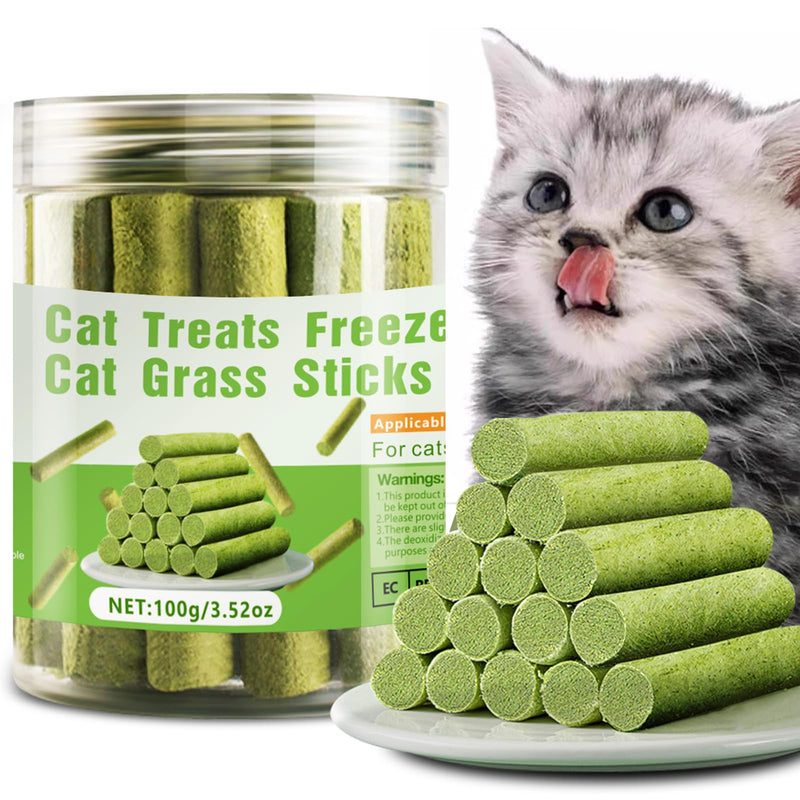 Cat Natural Grass Teething Sticks 100g, Cat Kitten Chew Sticks for Hairball Removal, Dental Care, Increase Appetite, Catnip Sticks Toys Cat Nip Treat Toys Edible Kitty Toys for Indoor Cats Kittens - PawsPlanet Australia