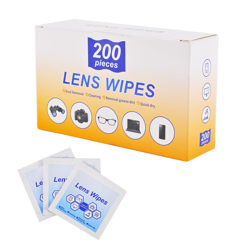 Lens Wipes for Eyeglasses,Eyeglass erasers are Packed SeparatelyÔºåGlasses Cleaner for Cleaning Glasses, Camera Lenses, Sunglasses, Mobile Phone Screens, Goggles, etc. (200 Pieces) 1 Count (Pack of 200)
