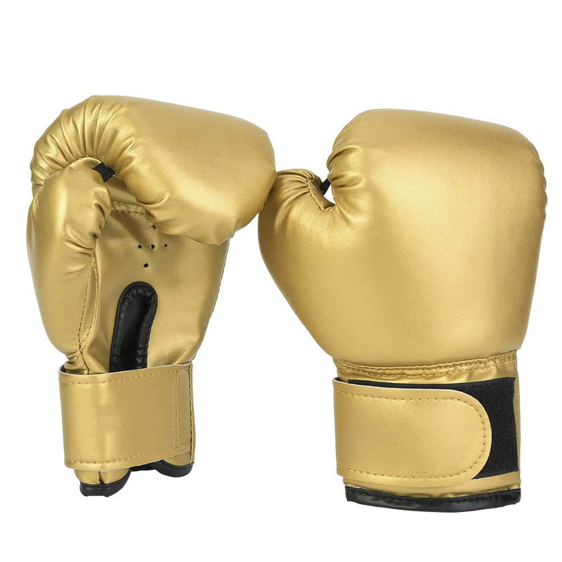 Yctze PU Leather Boxing Gloves for Kids, Childrens Training & Sparring Mitts for Sandbag Punching, Suitable for Ages 3-10, Gold