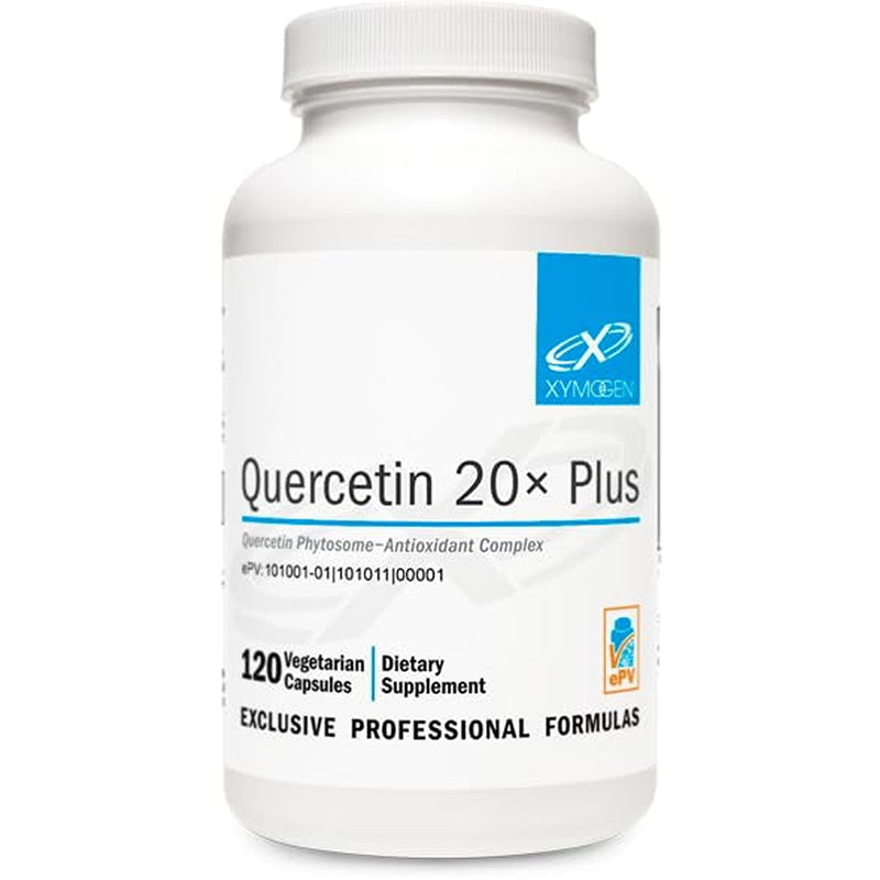 XYMOGEN Quercetin 20× Plus, 120 Capsules | Quercetin Phytosome Supplement for Immune and Respiratory Support, with Vitamin C and Nettle Leaf 120 Count (Pack of 1)