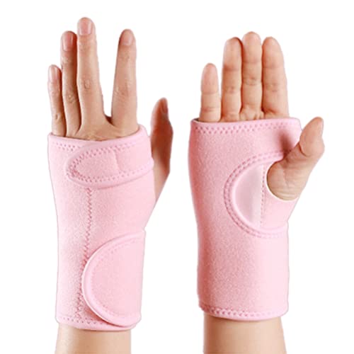 2 Pcs Wrist Brace with Steel Plate for Carpal Tunnel Adjustable Breathable Night Sleep Wrist Support Brace Wrist Splint () pink