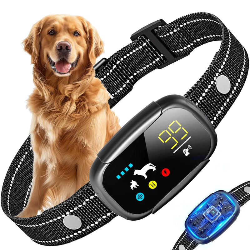 Dog Bark Collar, Dog Shock Collar for Large Medium Small Dogs 10-150lbs, Rechargeable Anti Barking Training Collar with 5 Adjustable Sensitivity, IP67 Waterproof Dog bark Deterrent Devices (Black) Black - BeesActive Australia