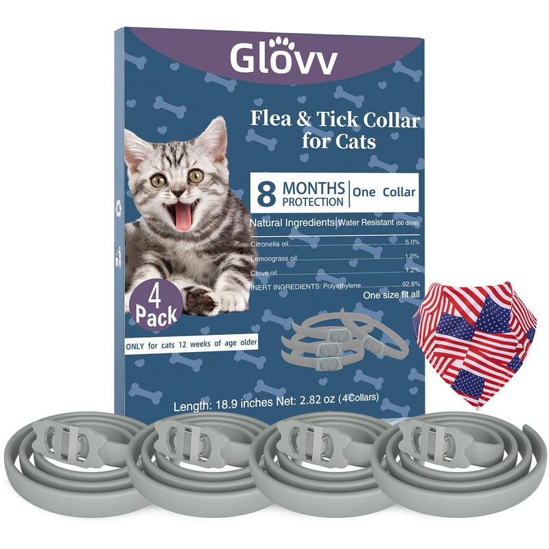Highly Effective Flea Collar for Cats, Tick and Flea Control for Cats Provides Up to 16 Months of Cat Flea and Tick Collar, Comfortable Flea and Tick Prevention Collars for Cats(4 Pack) - BeesActive Australia