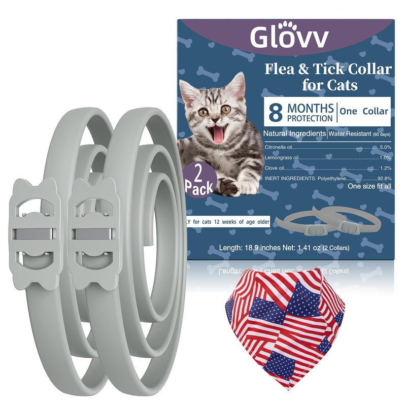 Glovv Effective Flea Collar for Cats, Tick and Flea Control for Cats Provides Up to 16 Months, Comfortable Flea and Tick Prevention Collars for Cats (2 Pack) - BeesActive Australia
