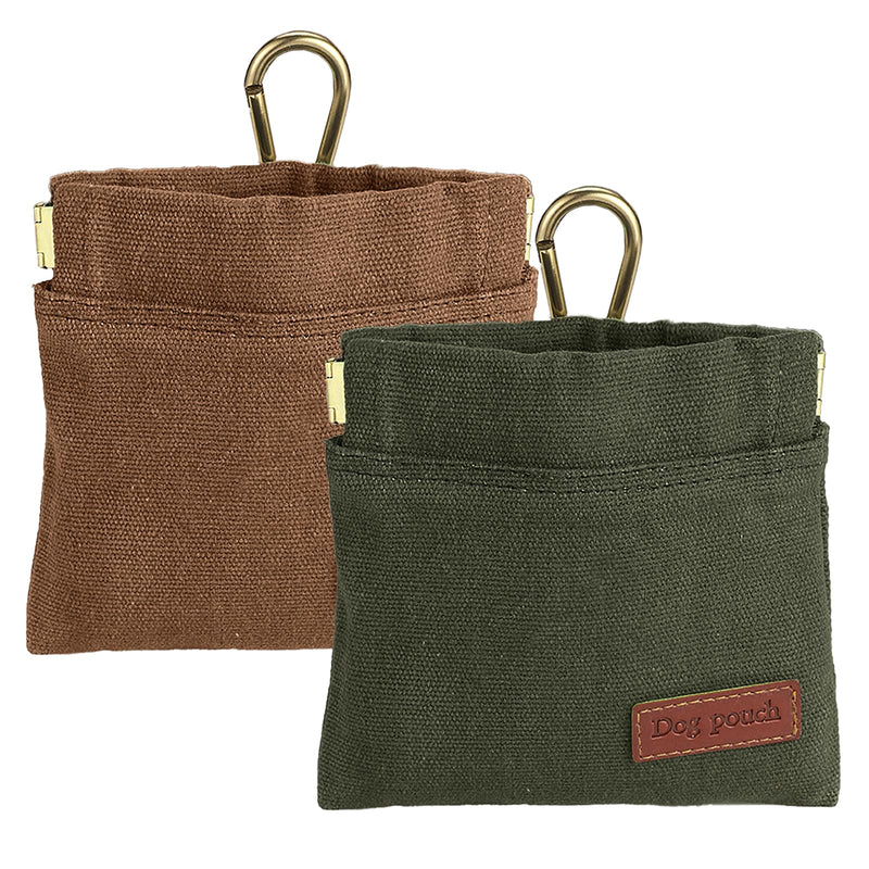 2PC Dog Treat Pouch,Dog Training Treat Reward Bag,Portable Puppy Hand Free Dog Walking Bag,Auto Closing Dog Food Dispenser,Behavior Aids for Puppy Travel or Outdoor(Green Khaki) Green+Khaki - BeesActive Australia