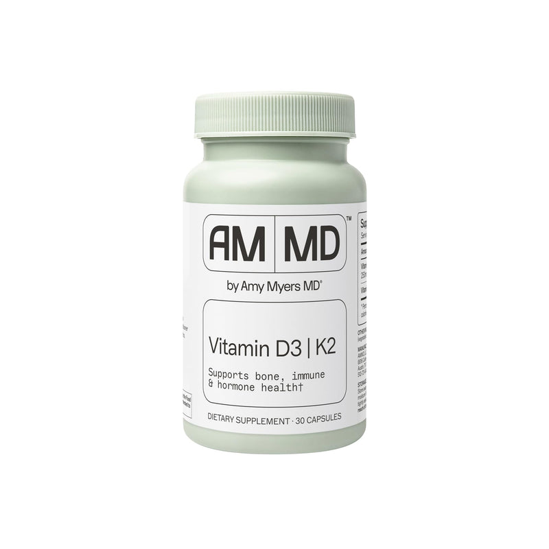 Amy Myers MD Vitamin D3/K2 10,000 IU Capsules - Daily Vitamin Supplement for Bone, Immune & Hormone Health Support - Healthy Mindset & Relaxation Aid - 30 Capsules