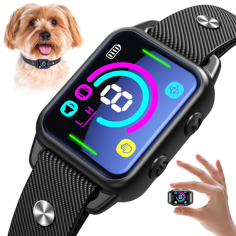 Bark Collar for Small Medium Dogs, Humane No Shock Dog Bark Collar with 2 Vibrations Beep, Rechargeable Anti Barking Collar with 8 Adjustable Sensitivity, Smart Bark Collars for Dogs (Black) Black - BeesActive Australia