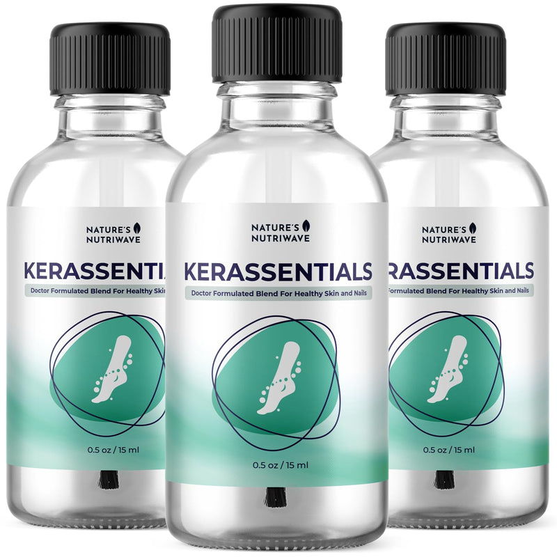 Kerassentials Oil, 8-IN-1 Plant-Based Formula, Natural Ingredients | Made in USA, No Stimulants, Non-GMO – 15ml, 3 Month Supply 0.5 Fl Oz (Pack of 3)
