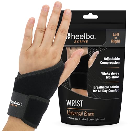 Heelbo Active Universal Support Wrist Compression Brace | Carpal Tunnel Wrist Brace Night Support | Unisex| Left Hand & Right hand for Pain Relief & Injury Recovery
