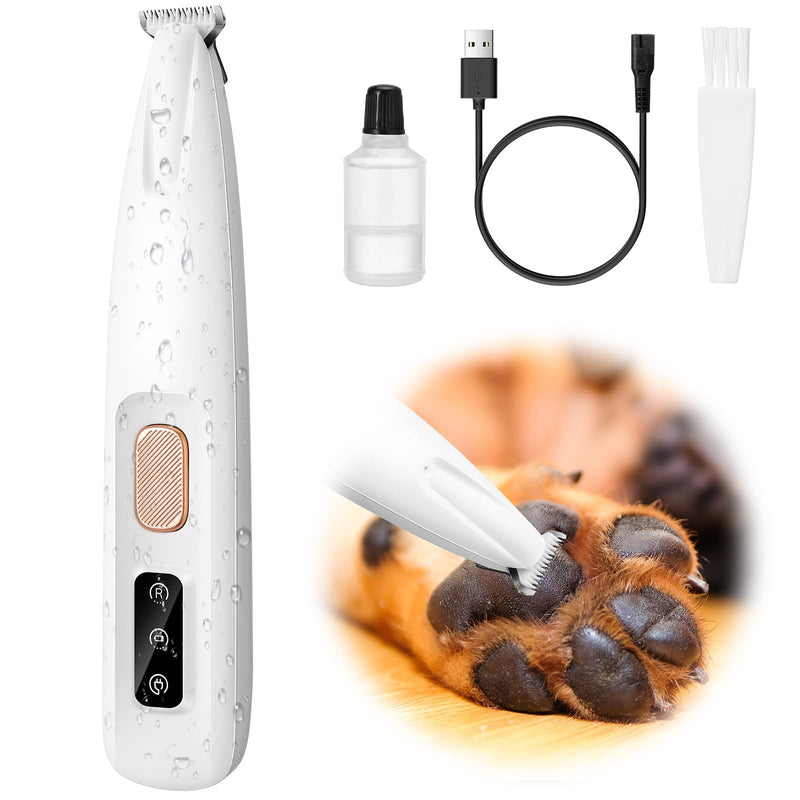 Palksky Dog Paw Trimmer, Upgraded 18mm-Blade Electric Dog Clippers for Groomming with Led Display, Waterproof Pet Micro Precision Trimmer, Rechargeable Hair Shaver for Paws, Ears, Face, Rump and Eyes One Speed - BeesActive Australia