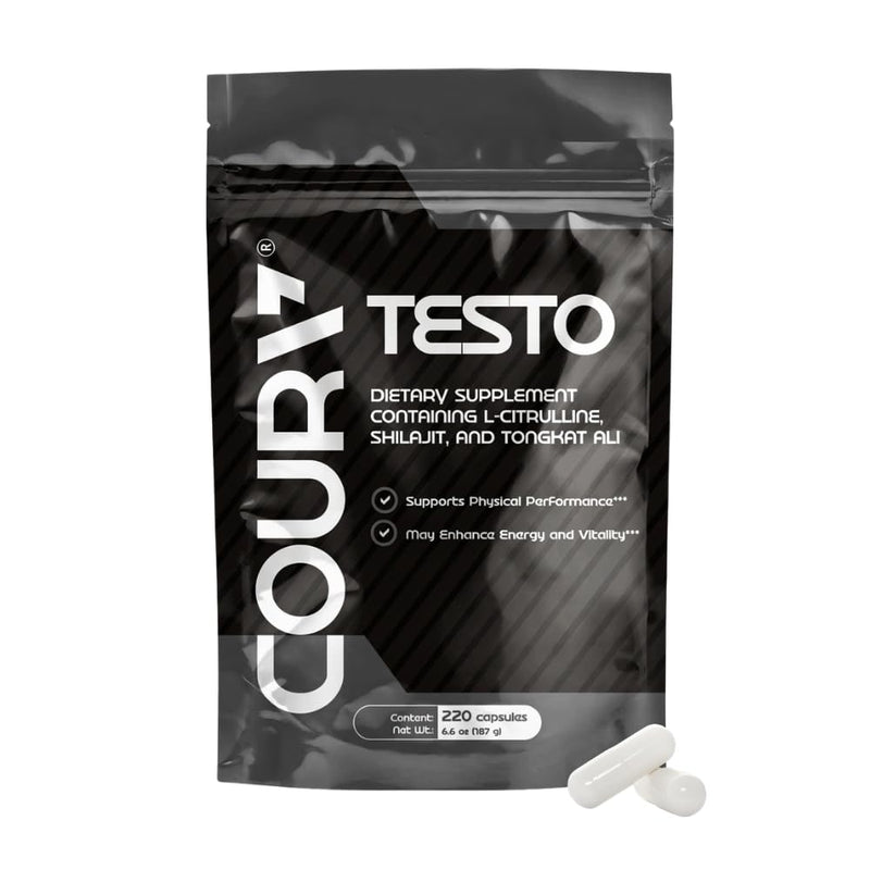 COURA Men's Testo Booster Multivitamin, Shilajit Zinc, 220 Capsules 55 Serv | 220 Capsules, Shilajit, Zinc, Magnesium, L-Arginine, Citruline, Beta Alanine