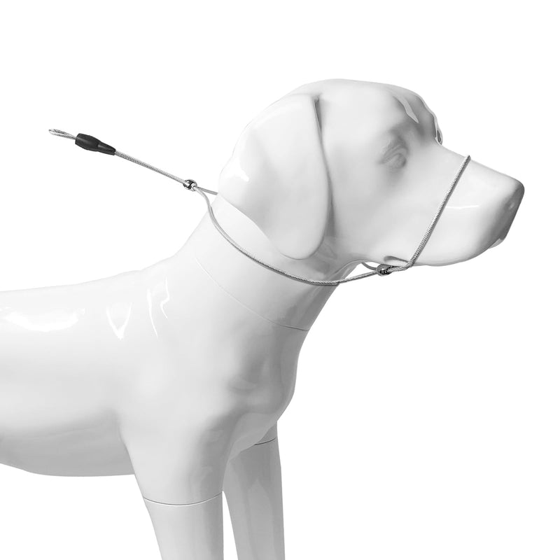 LOS ANDES Dog Head Collar to Stop Pulling on The Lead, Headcollar for Dogs, Professional Training Aid for Medium Dogs, Adjustable and Easily Control (Suit for Dog Neck+Mouth Under 30inch) Silver - BeesActive Australia