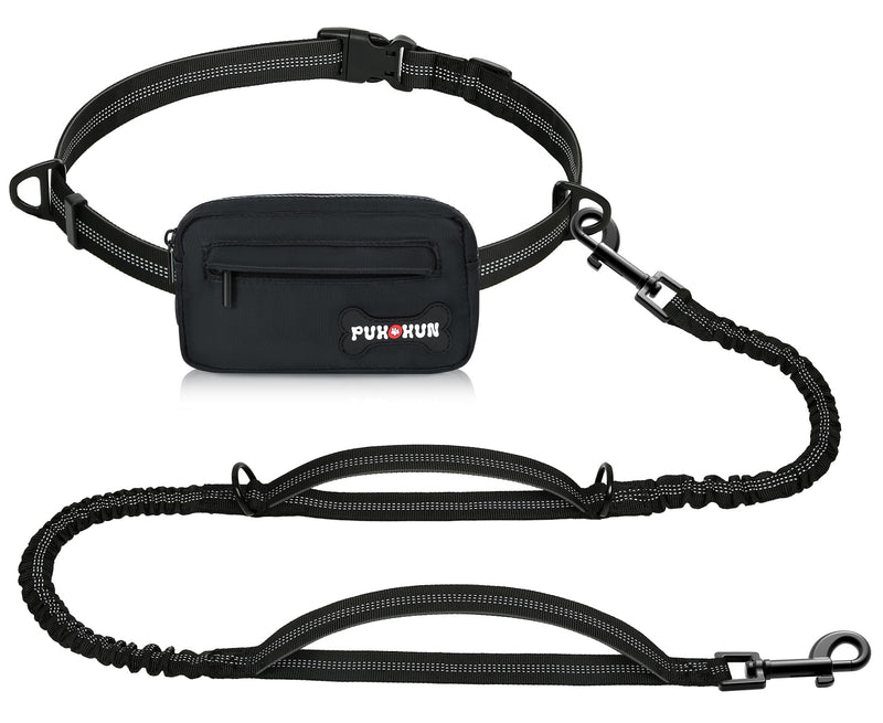 Hands Free Dog Leash with Zipper Pouch, Adjustable Waist Belt, Dual Handles, Durable Retractable Bungee for Medium and Large Dogs - Ideal for Walking, Jogging, Running, Hiking, Training - BeesActive Australia