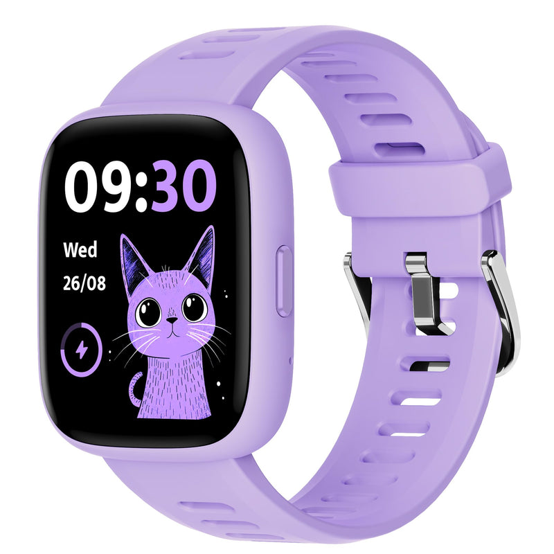 BIGGERFIVE Smart Watch for Kids, 1.8" Fitness Tracker Watch Pedometer, Heart Rate, IP68 Waterproof, Sleep Monitor, Calorie Step Counter, 5 Puzzle Games with/Without APP for Girls Teens 5-16 Lilac - BeesActive Australia