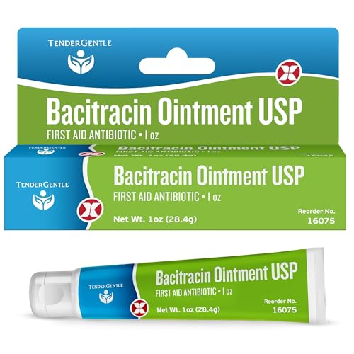 Bacitracin Antibiotic Ointment with Zinc USP - 1 oz Topical Antibiotic First Aid Ointment - Helps Prevent Infection in Minor Cuts, Scrapes, and Burns 1 Pack