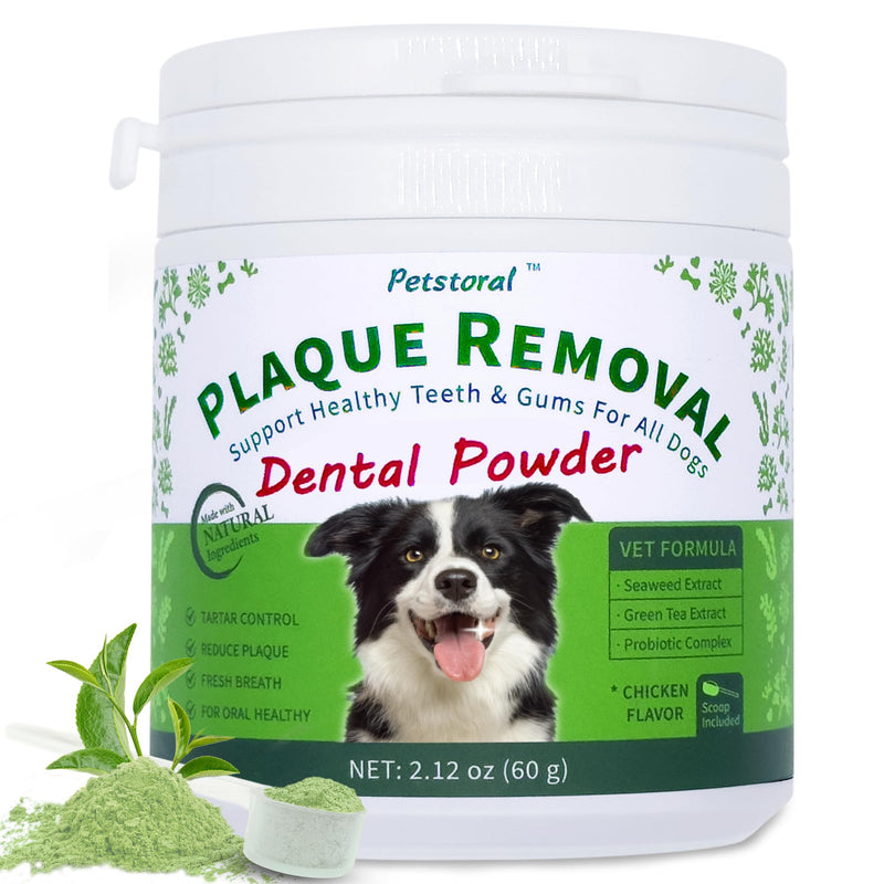 Natural Dog Dental Powder, Dog Dental Care - Plaque Remover and Bad Breath Treatment, Healthy Gums & Fresh Breath for All Dogs and Cats 2 oz. 2 Ounce (Pack of 1) - BeesActive Australia