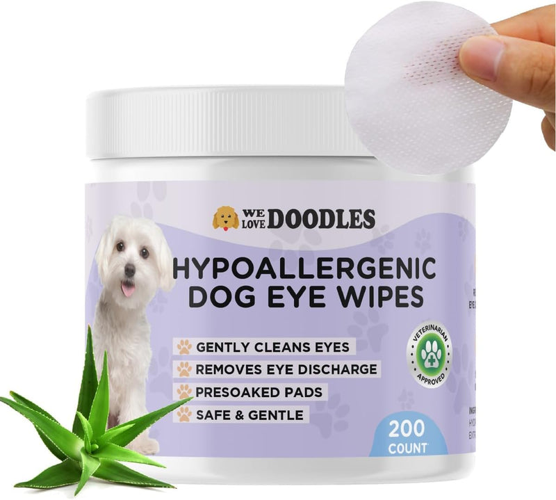 We Love Doodles Dog Eye Wipes - Gently Clean Eyes with Pre-Soaked Eye Wipes for Dogs, Effective Tear Stain Remover for Dogs, Safe Pet Eye Wipes for Crust & Eye Debris, Dog Eye Cleaner - 200 Pads 200 Wipes - BeesActive Australia