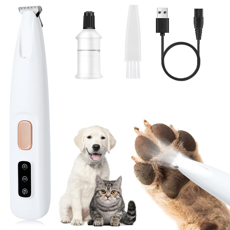 Saffory Paw Trimmer, Saffory Pet Micro Precision Trimmer, Rechargeable Dog Trimmer for Paws with LED Light, Dog Paw Trimmer Waterproof, Low Noise Paw Trimmer for Dogs Cats Hair Trimming (1 Set) - BeesActive Australia
