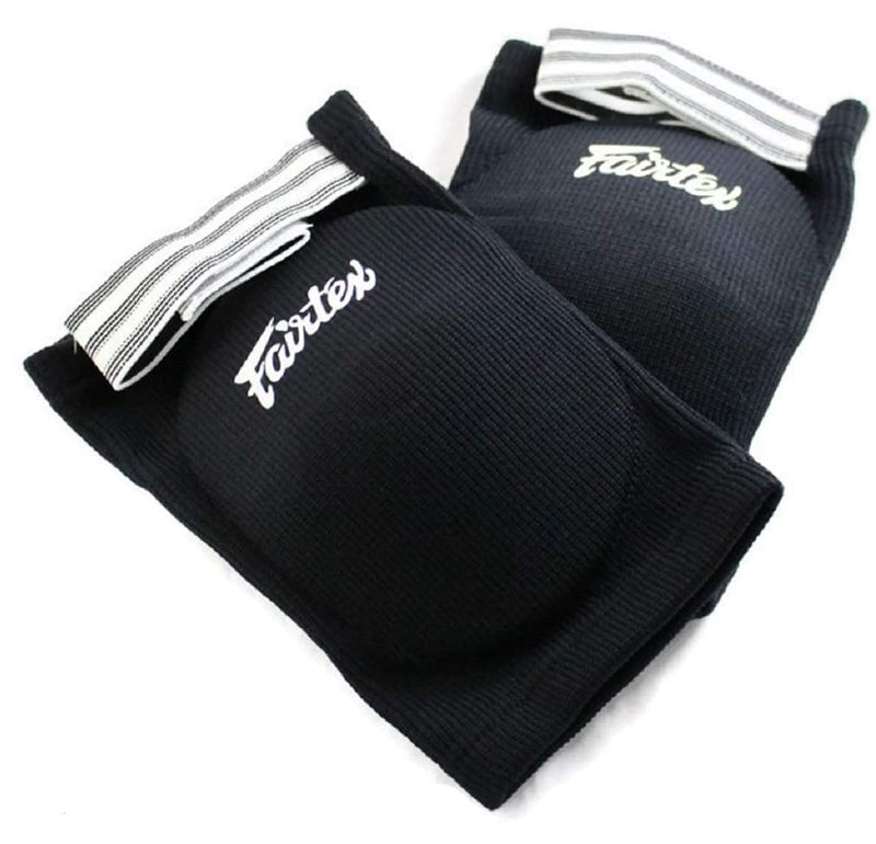 Fairtex Elastic Elbow Pads EBE1 Muay Thai Kick Boxing Protect Soft Fabric Black