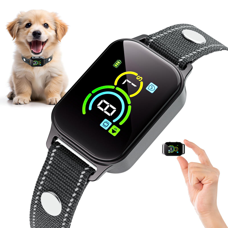 Dog Bark Collar,Humane No Shock Barking Collar,Bark Collar for Small Medium Dogs, AUTO Barking Collar,Adjustable Beep Vibration Modes and 7 Sensitivity 1Pack Black - BeesActive Australia
