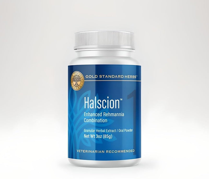 Halscion Cognitive Support and Stress Relief for Dogs by Gold Standard Herbs, All Natural Rehmannia Combination, 85 gram Powder, White Small - PawsPlanet Australia