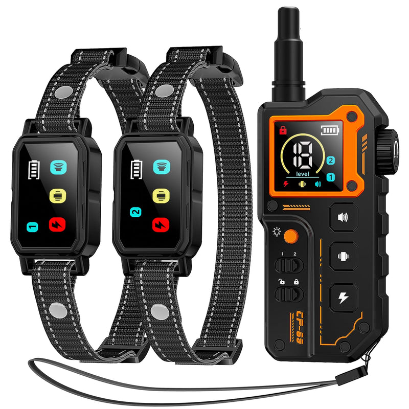 AI Dog Shock Collar 2 Dogs (10-120Lbs) - 3300FT Dog Training Collar with Remote, IPX7 Waterproof Collar with Beep, Vibration, Safe Shock for Large Medium Small Dogs, Keypad Lock and Flashing Light Black - BeesActive Australia