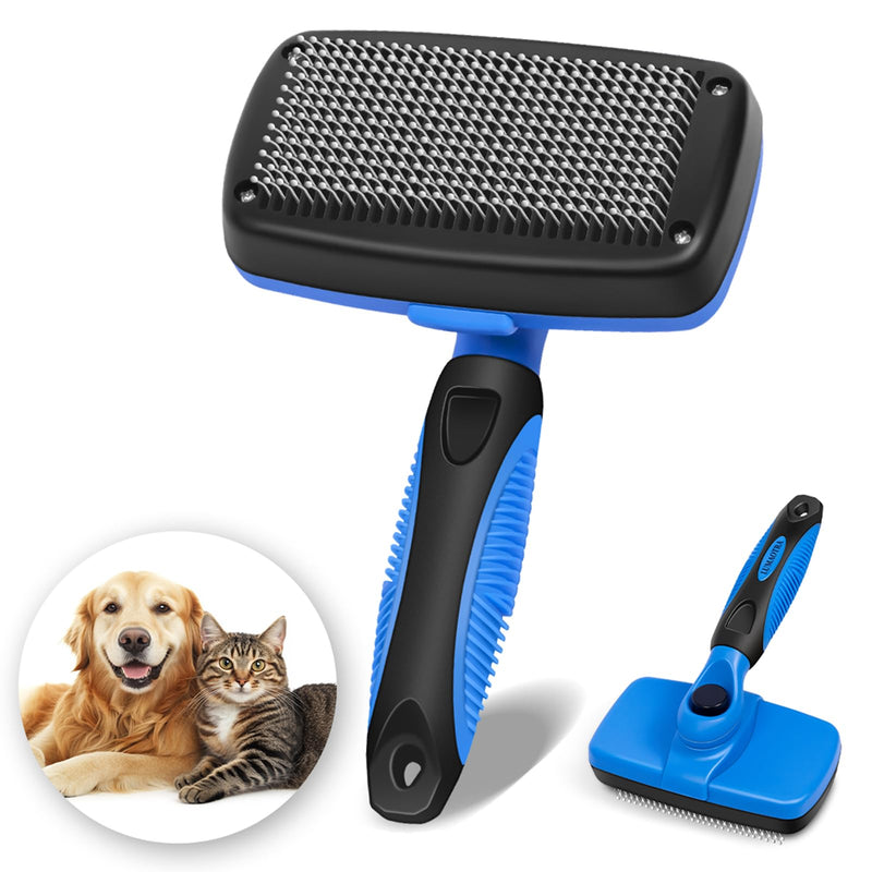 Self Cleaning Slicker Brush for Dogs & Cats，Dog brush for shedding，Cat grooming supplies，Dog brush for long haired dogs，Short-haired dog brush,Dog hair brush,Pet brush - BeesActive Australia