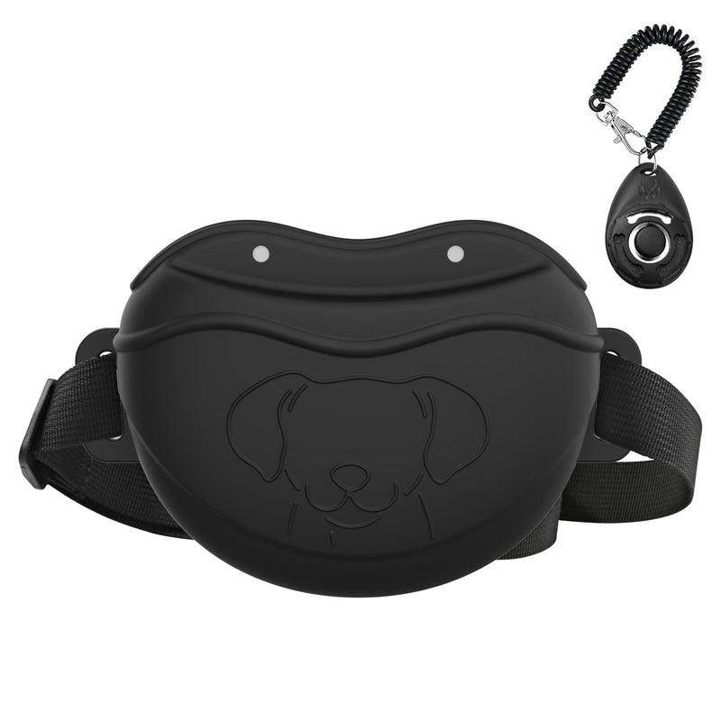 AWINNER Dog Treat Pouch - Premium Silicone - Upgrade 4 Strong Magnets Enhanced Magnetic Closure, Adjustable Waist Belt - Ideal for Puppy Training and Outdoor Walks (Black) Black - BeesActive Australia