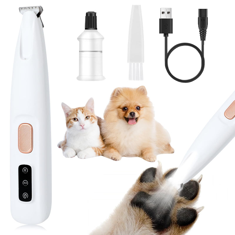 Saffory Pet Micro Precision Trimmer, Saffory Paw Trimmer,Rechargeable Dog Trimmer for Paws with LED Light, Dog Paw Trimmer Waterproof, Low Noise Paw Trimmer for Dogs Cats Hair Trimming (1 Set) - BeesActive Australia