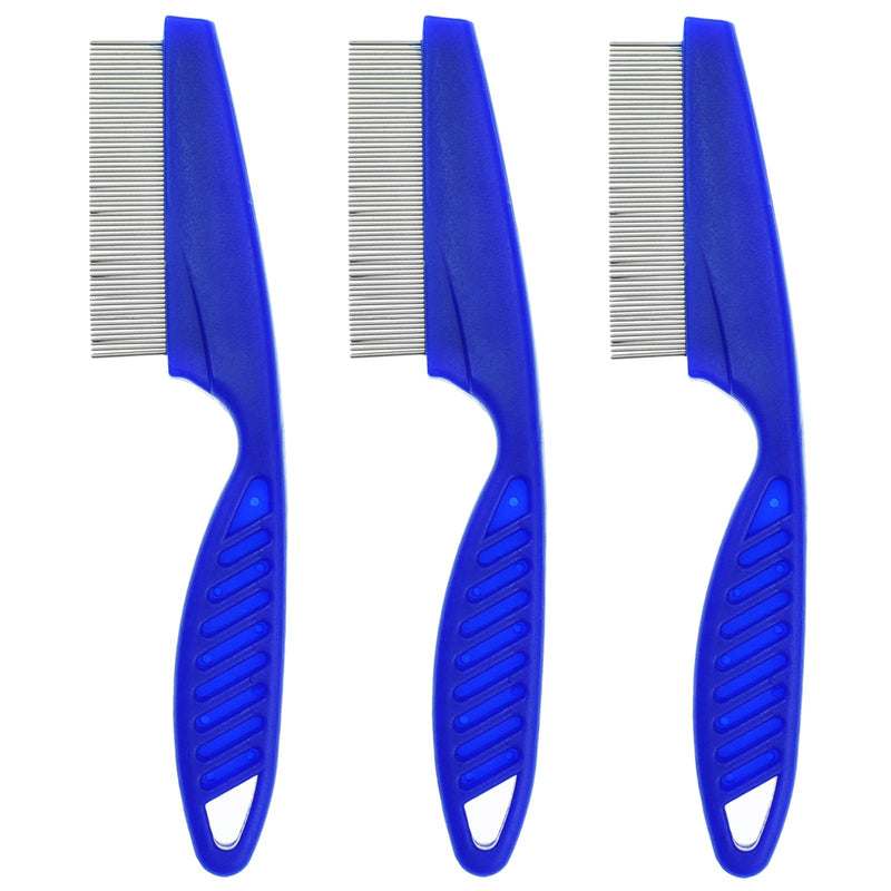 3 Pcs Pet Flea Combs Dog Cat Grooming Lice Comb for Removal Tear Stain Mucus Crust - BeesActive Australia