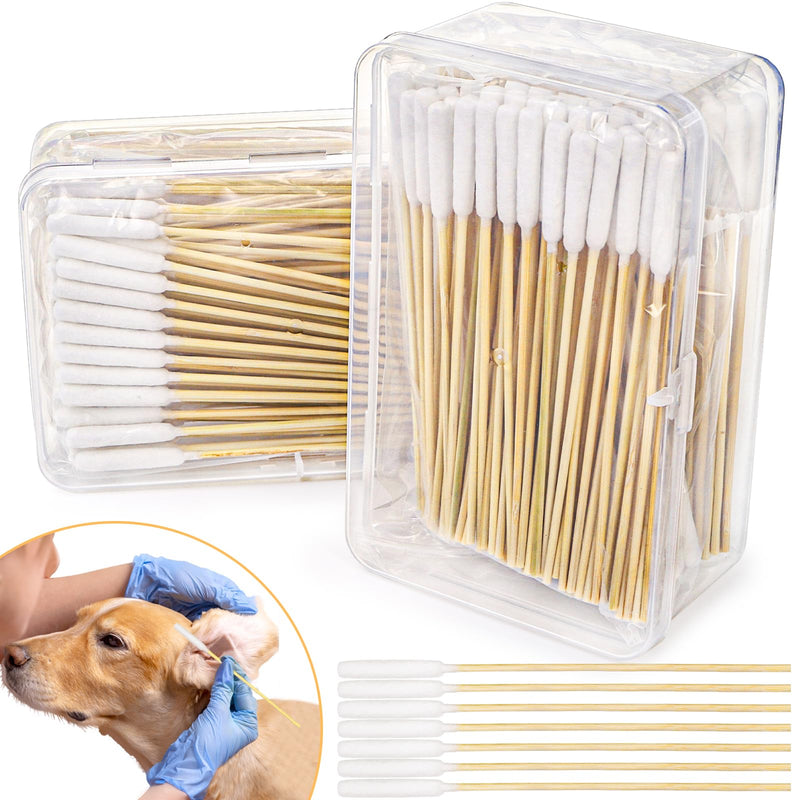 400 Pcs Dog Ear Cleaner Q Tips, 6 Inch Long Cotton Swabs for Dogs, Long Dog Q Tips for Dogs and Cats, Dog Ear Cleaning Swabs for Dog Ear Infection Treatment - BeesActive Australia