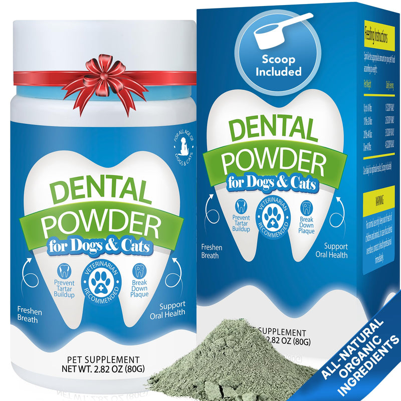 Dental Powder for Dogs and Cats - Plaque Control & Tartar Remover, Breath Freshener with Probiotics, Vitamins & Natural Extracts - Perio Support Powder for Dogs Cats-2.82 oz (80g) - BeesActive Australia