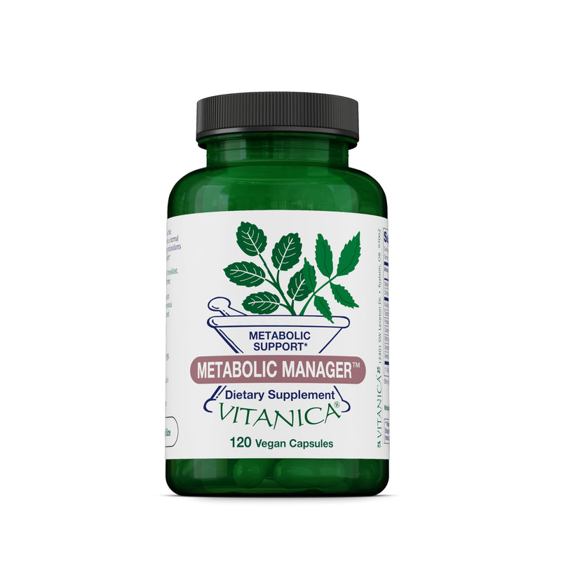Vitanica Metabolic Manager - Herbal Supplement to Support Healthy Response - Dietary Supplement with Vitamin D - Vegan Antioxidant Supplement - Pro Logo - 120 Capsules